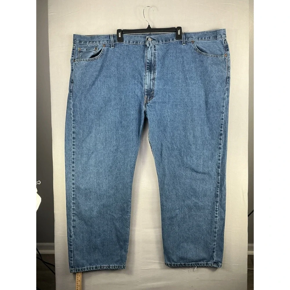 Levi's 505 Regular Fit Jeans Mens W58 L32 Blue Straight Leg 100% Cotton
